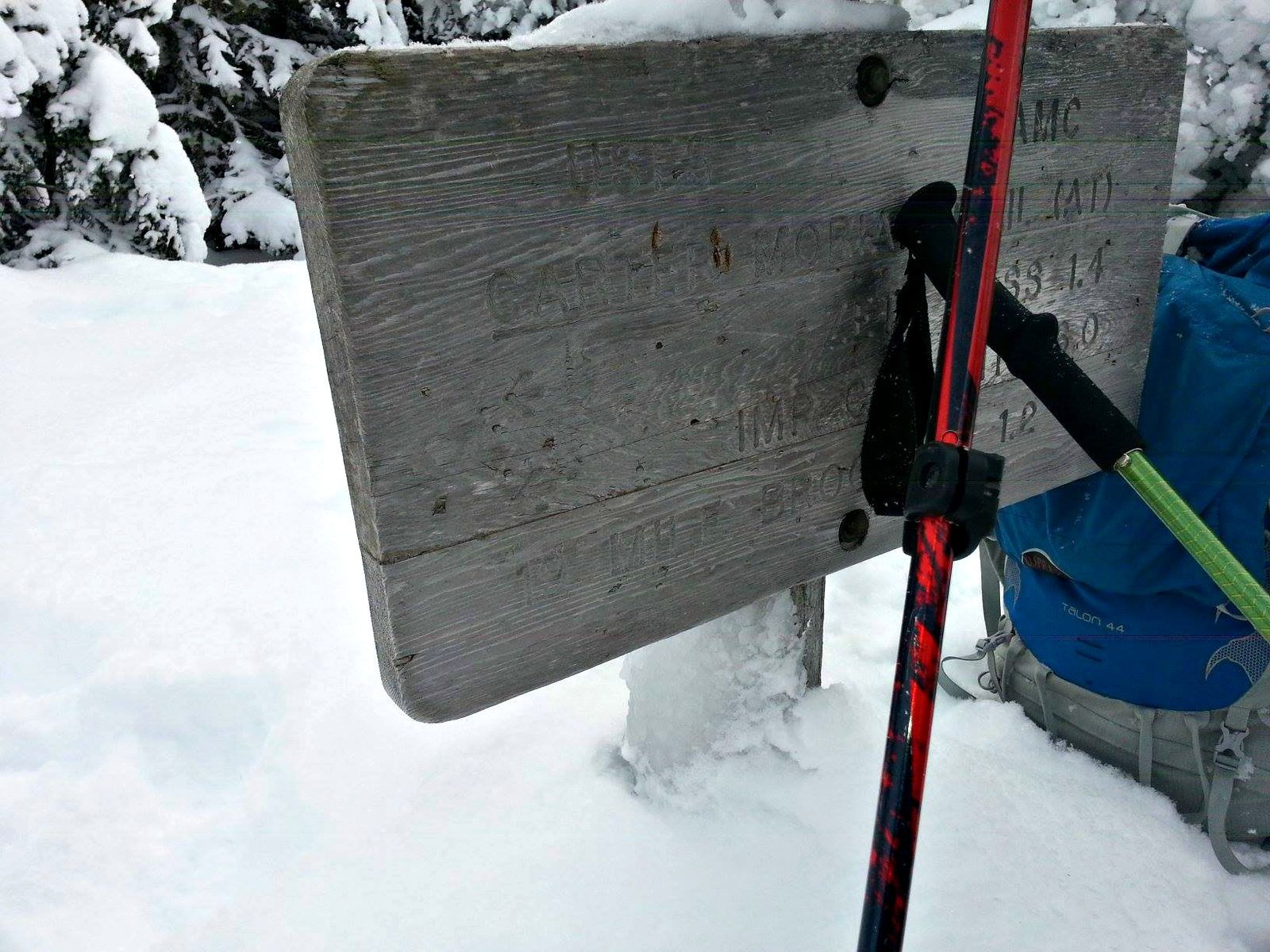 carter dome summit sign